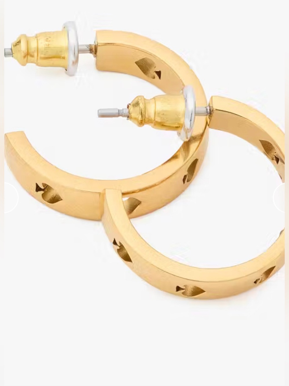Kate Spade  Cut To The Chase Spade Huggies Earrings in Gold Color - NWT - Picture 2 of 5